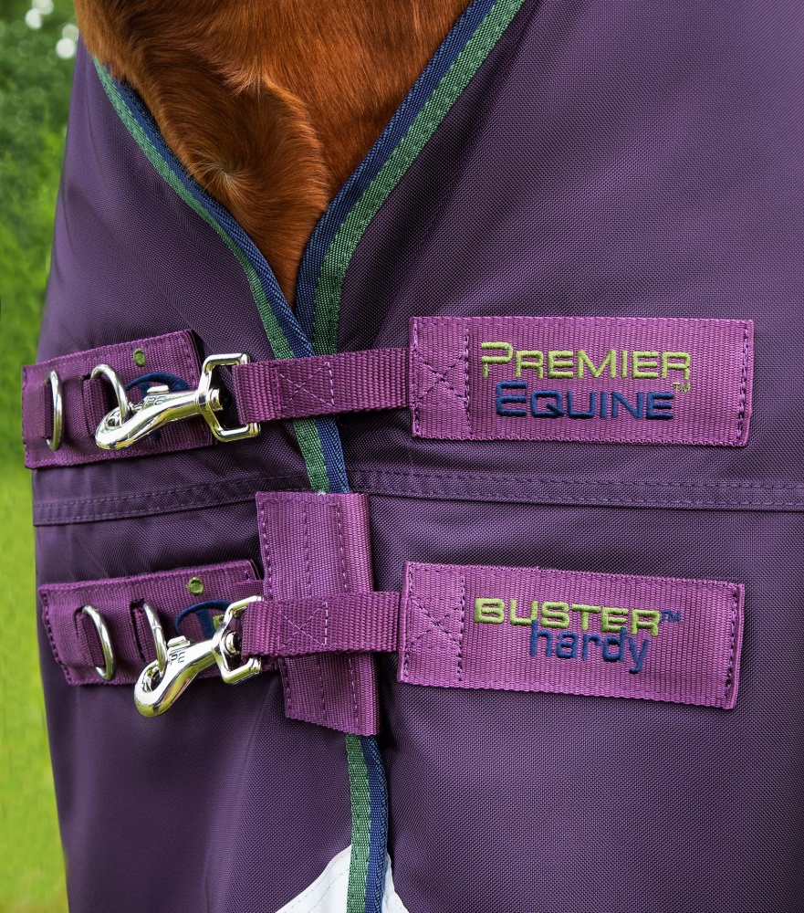 Premier Equine Buster Hardy 100g Half Neck Turnout Rug 5ft 9 purple